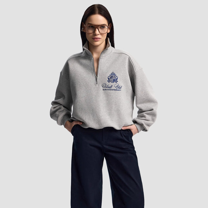 Damer Sommar Zip Tröja med högkvalitativ broderidesign och avslappnad passform Mirla-Eva Jonsson