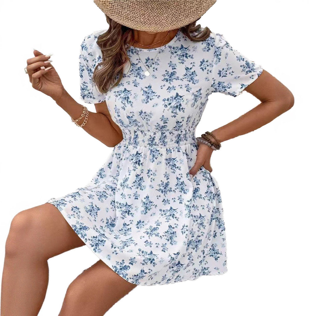 Damer Sommarlik Blommklänning med elastisk midja och lätt tyg Mirla-Eva Jonsson