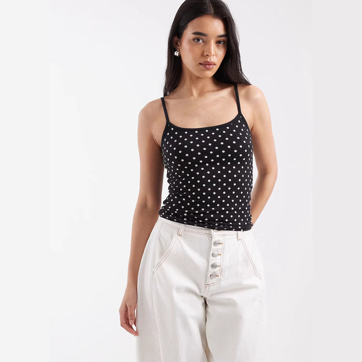 Damer Spaghetti axel topp med polka prickar Mirla-Eva Jonsson