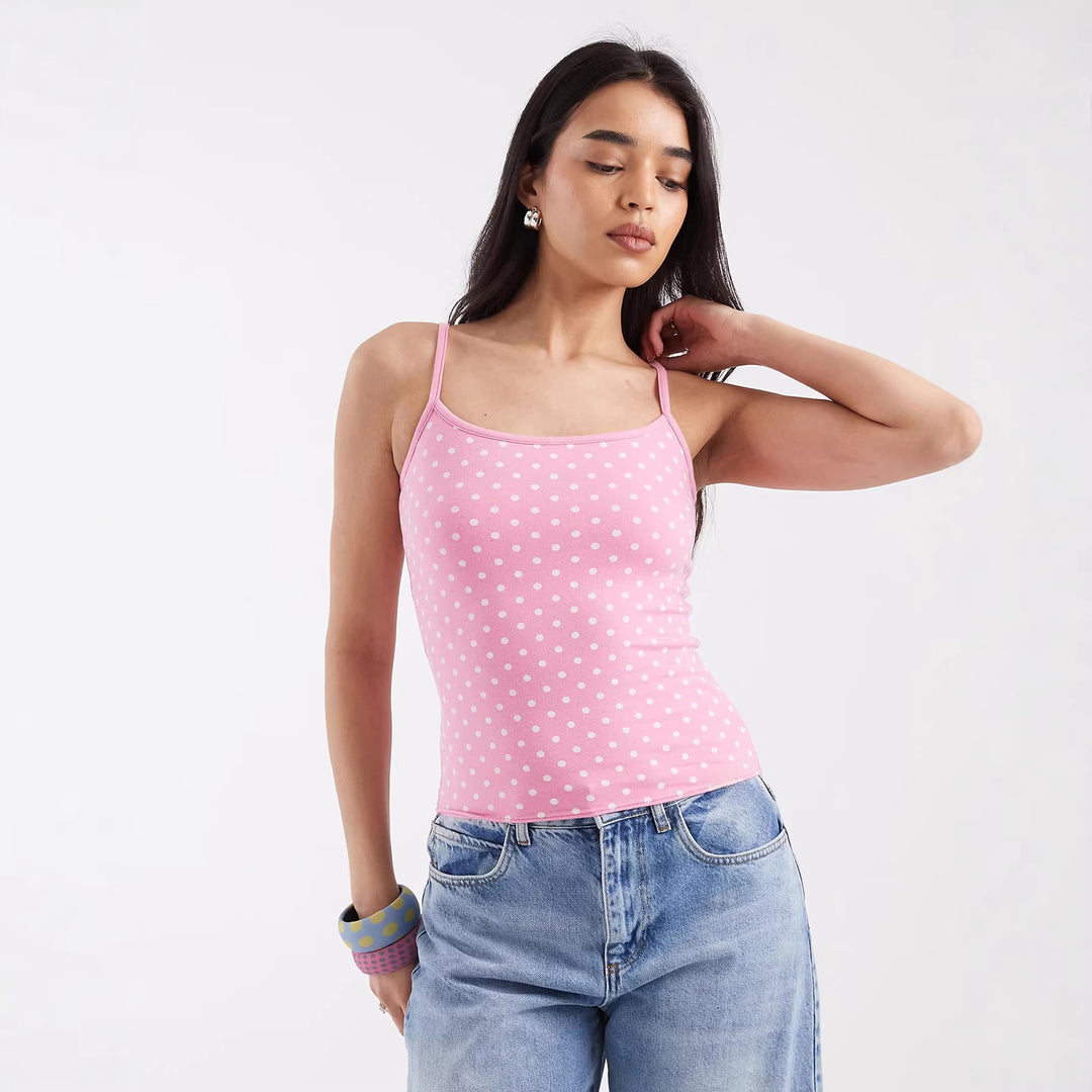 Damer Spaghetti axel topp med polka prickar Mirla-Eva Jonsson