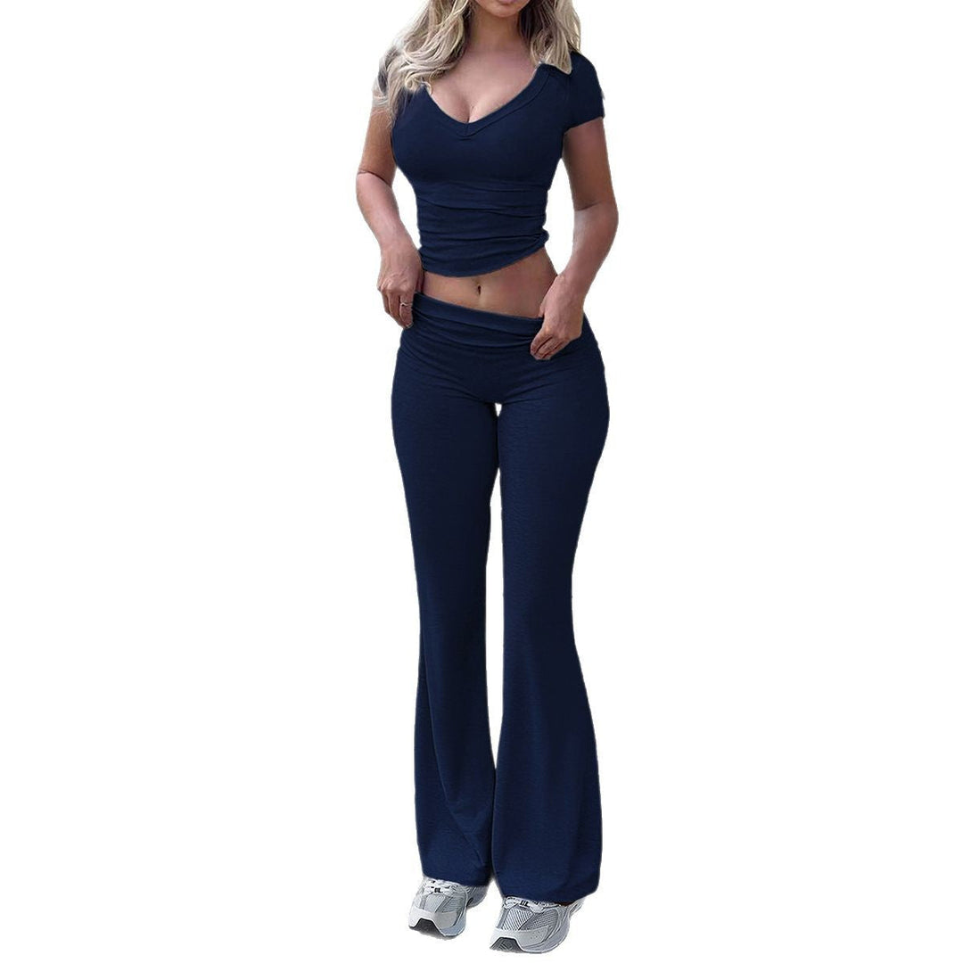 Damer Sport-Lounge-set med figursydd överdel och eleganta utställda byxor Mirla-Eva Jonsson