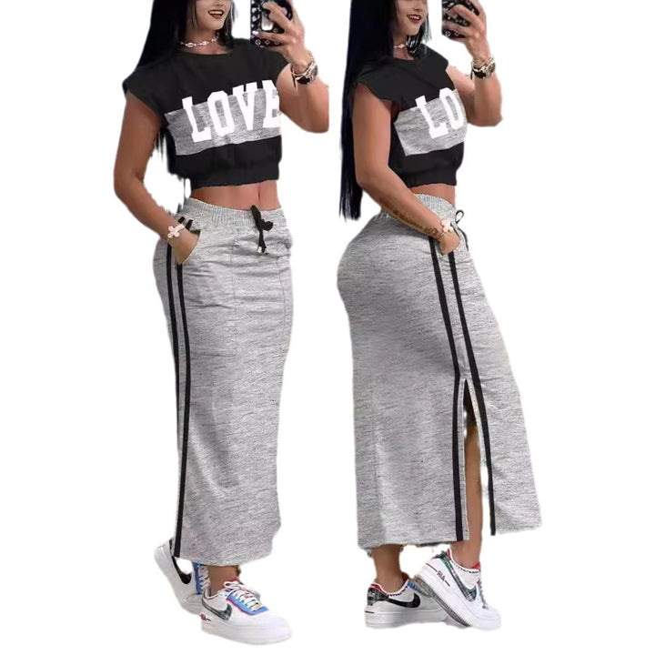 Damer Sportig Crop-Top och Maxikjol Set Mirla-Eva Jonsson
