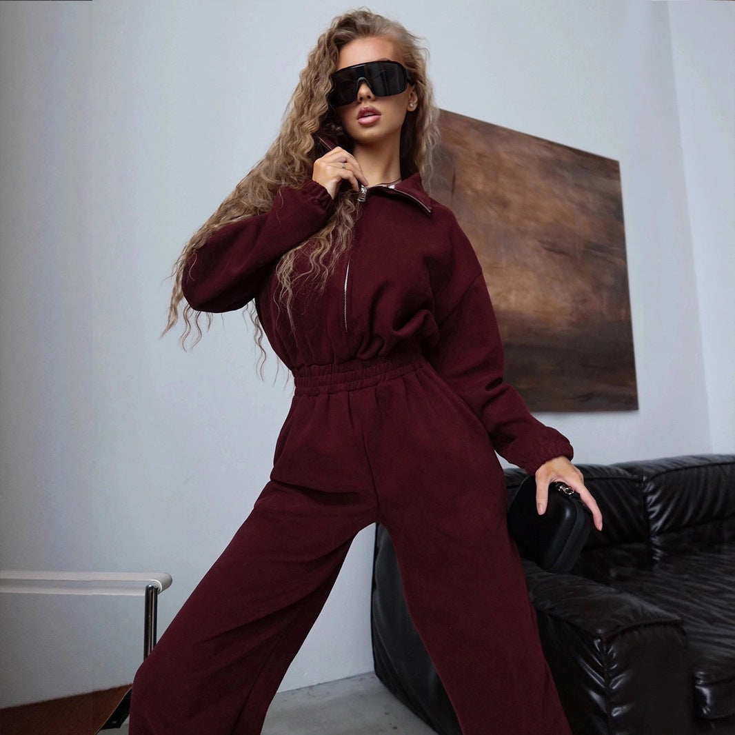 Damer Sportig Fleece-Jumpsuit med hög krage Eva Jonsson-Eva Jonsson