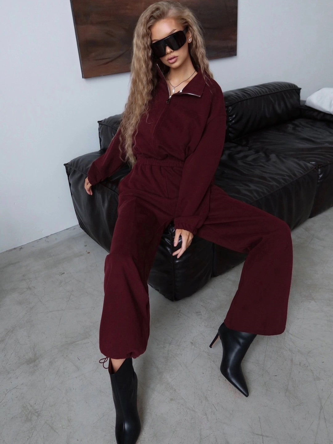 Damer Sportig Fleece-Jumpsuit med hög krage Eva Jonsson-Eva Jonsson