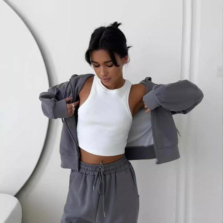 Damer Sportig Hooded Sweatshirt med Dragkedja Mirla-Eva Jonsson