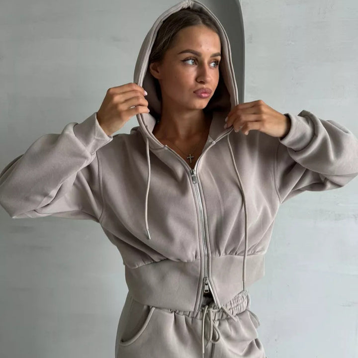Damer Sportig Kappad Huvtröja och Lösa Joggingbyxor Set Mirla-Eva Jonsson