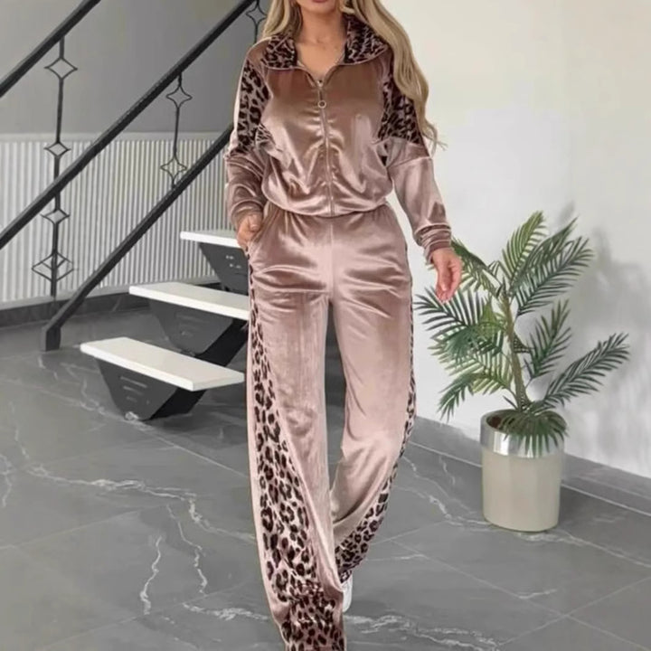 Damer Sportig Lounge-set med elegant leopardmönster Eva Jonsson-Eva Jonsson