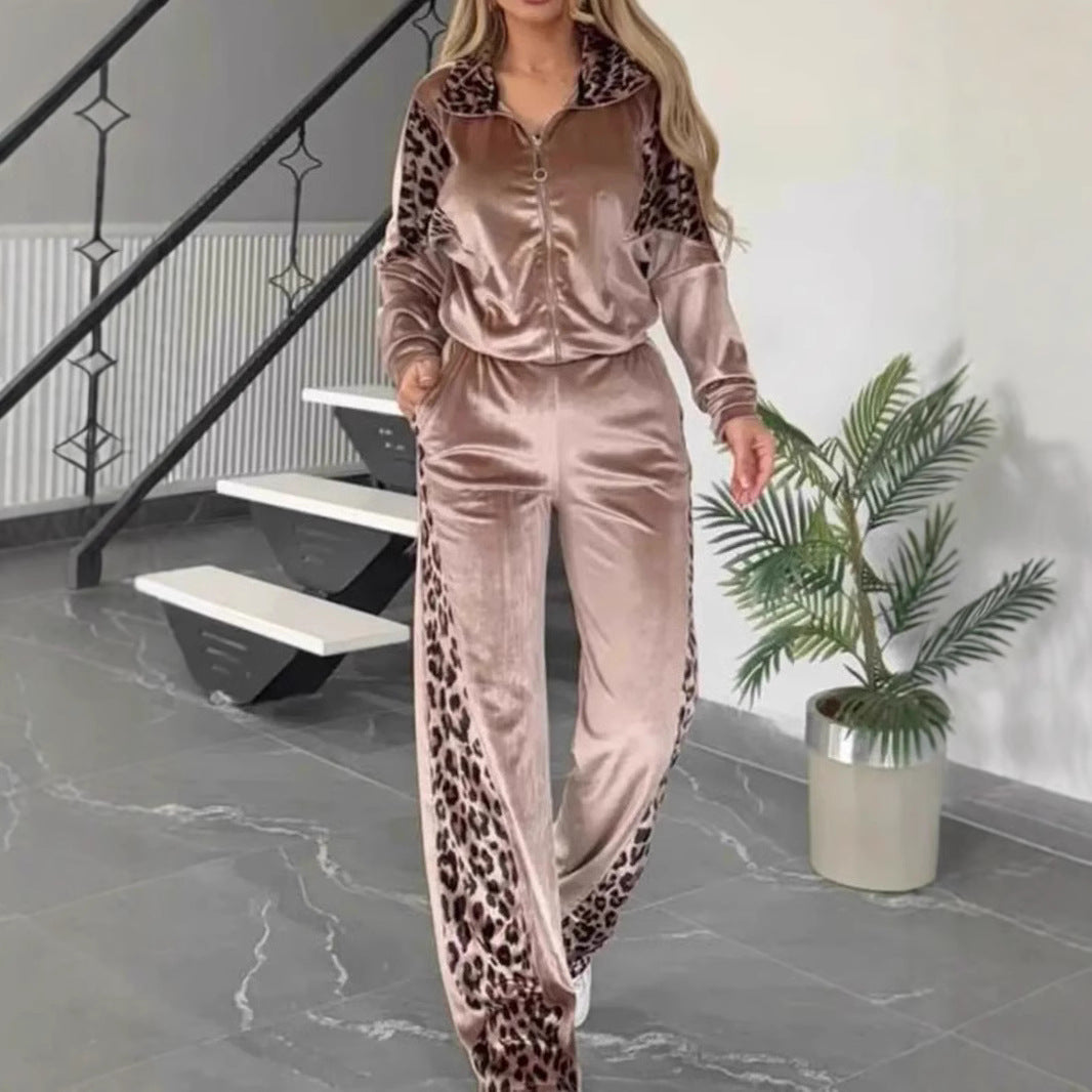 Damer Sportig Lounge-set med elegant leopardmönster Mirla-Eva Jonsson