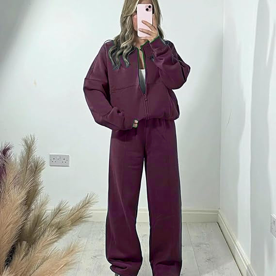 Damer Sportig Loungewear-set med avslappnad passform och bekväma material Mirla-Eva Jonsson