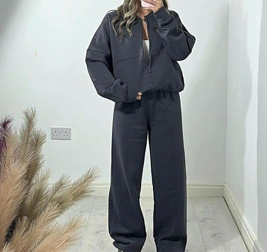 Damer Sportig Loungewear-set med avslappnad passform och bekväma material Mirla-Eva Jonsson