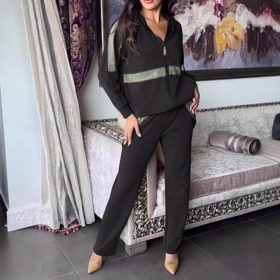 Damer Sportig Loungewear-set med kontrasterande ränder Mirla-Eva Jonsson