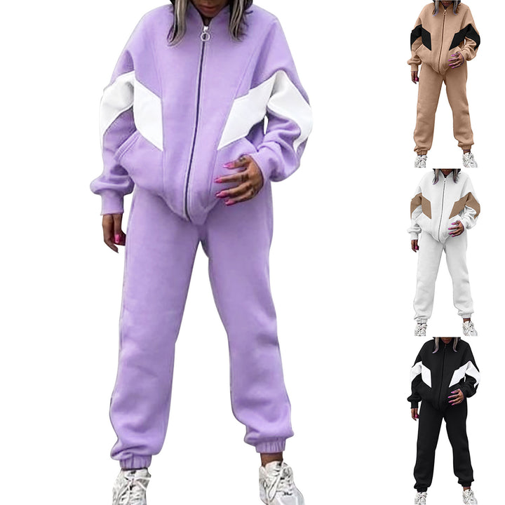 Damer Sportig Loungewear-set med trendig blixtlås och färgaccenter Eva Jonsson-Eva Jonsson