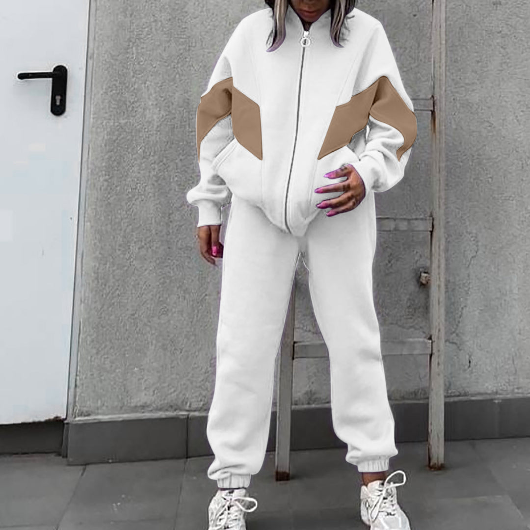 Damer Sportig Loungewear-set med trendig blixtlås och färgaccenter Eva Jonsson-Eva Jonsson