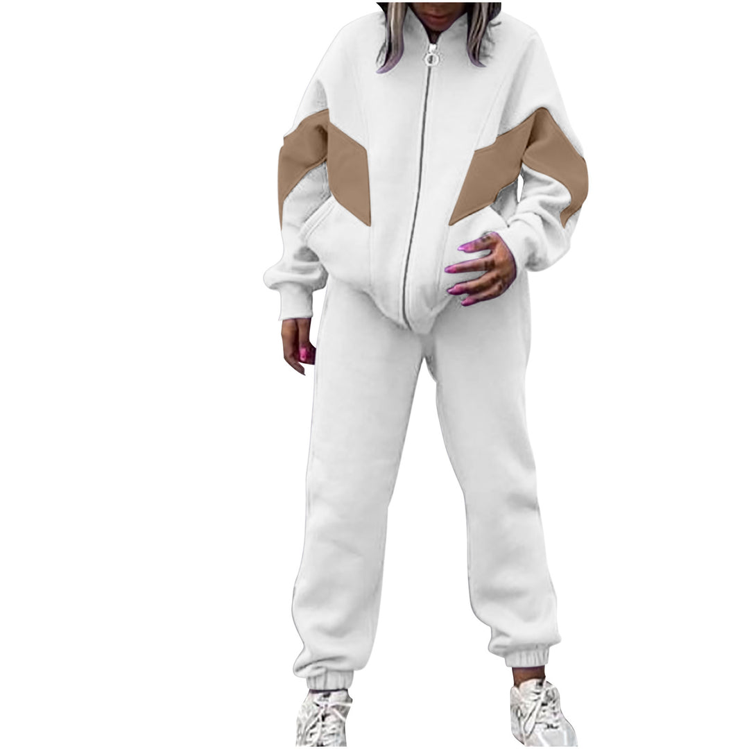 Damer Sportig Loungewear-set med trendig blixtlås och färgaccenter Eva Jonsson-Eva Jonsson