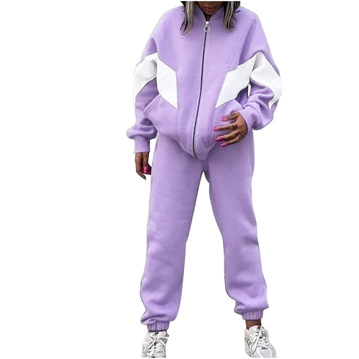 Damer Sportig Loungewear-set med trendig blixtlås och färgaccenter Eva Jonsson-Eva Jonsson