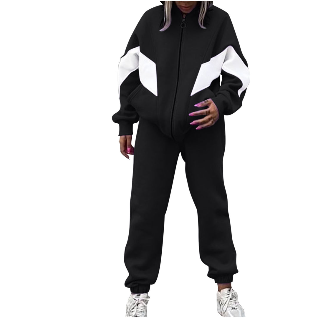 Damer Sportig Loungewear-set med trendig blixtlås och färgaccenter Eva Jonsson-Eva Jonsson