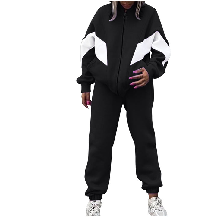 Damer Sportig Loungewear-set med trendig blixtlås och färgaccenter Eva Jonsson-Eva Jonsson
