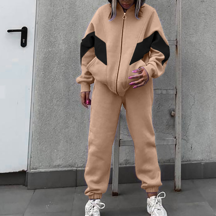 Damer Sportig Loungewear-set med trendig blixtlås och färgaccenter Eva Jonsson-Eva Jonsson