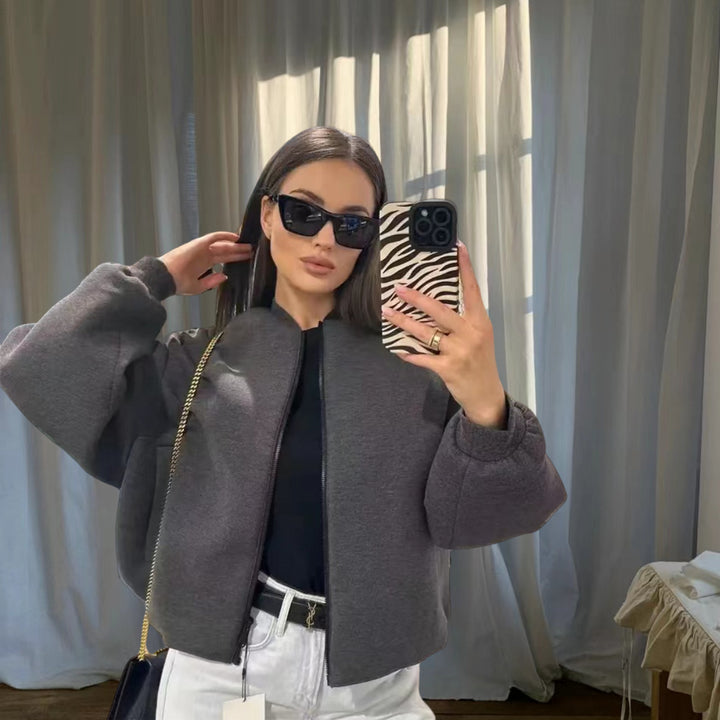 Damer Sportig Oversize-Jacka med dragkedja och voluminösa ärmar Mirla-Eva Jonsson