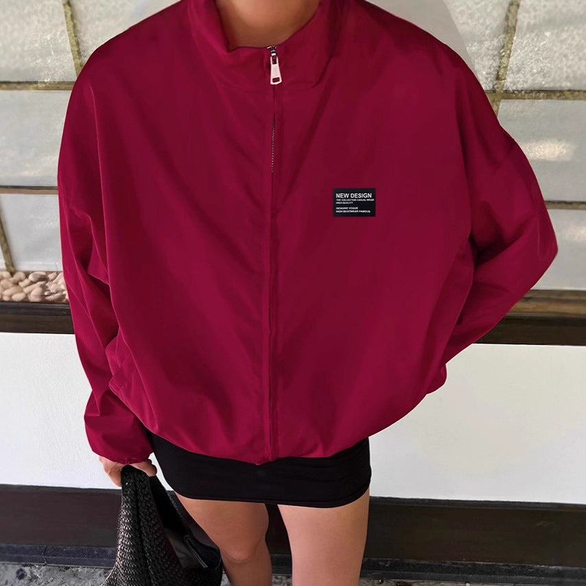 Damer Sportig Oversized-jacka med hög krage och dragkedja Mirla-Eva Jonsson