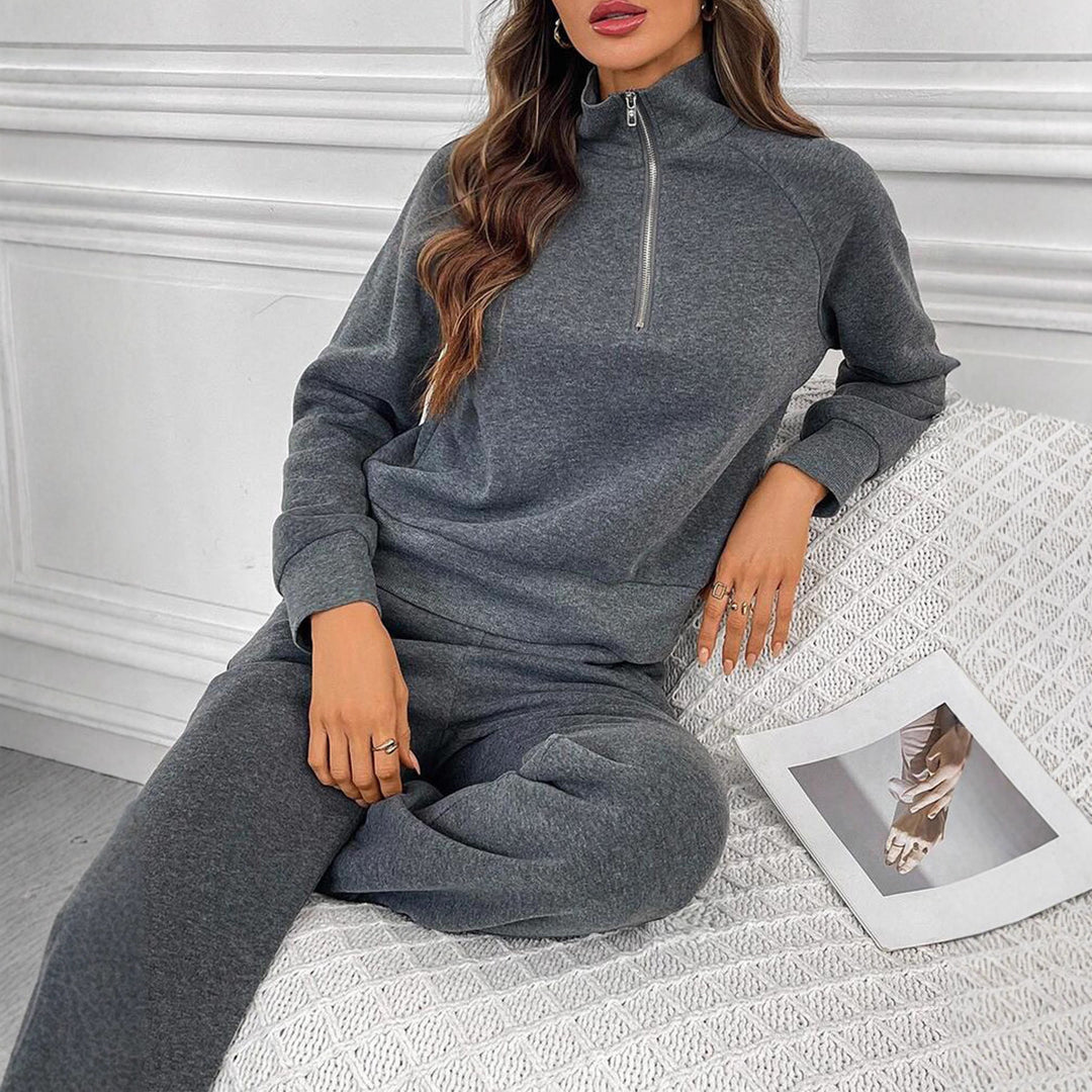 Damer Sportig Sweatshirt med ståkrage och dragkedja Mirla-Eva Jonsson