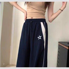 Damer Sportig Vid Byxa med Sidostrimma och Elastisk Midja Mirla-Eva Jonsson