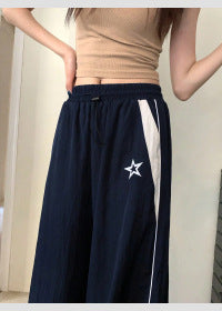 Damer Sportig Vid Byxa med Sidostrimma och Elastisk Midja Mirla-Eva Jonsson