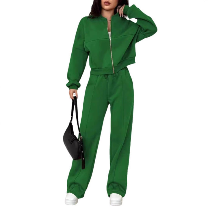 Damer Sportig Zip-Hoodie med vida joggingbyxor Mirla-Eva Jonsson