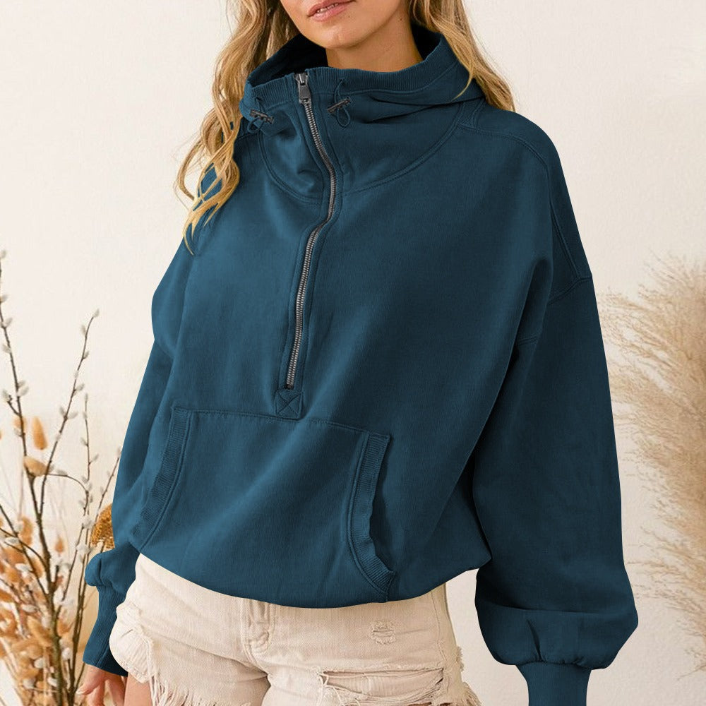 Damer Sportig Zip-Huvtröja med avslappnad passform Eva Jonsson-Eva Jonsson