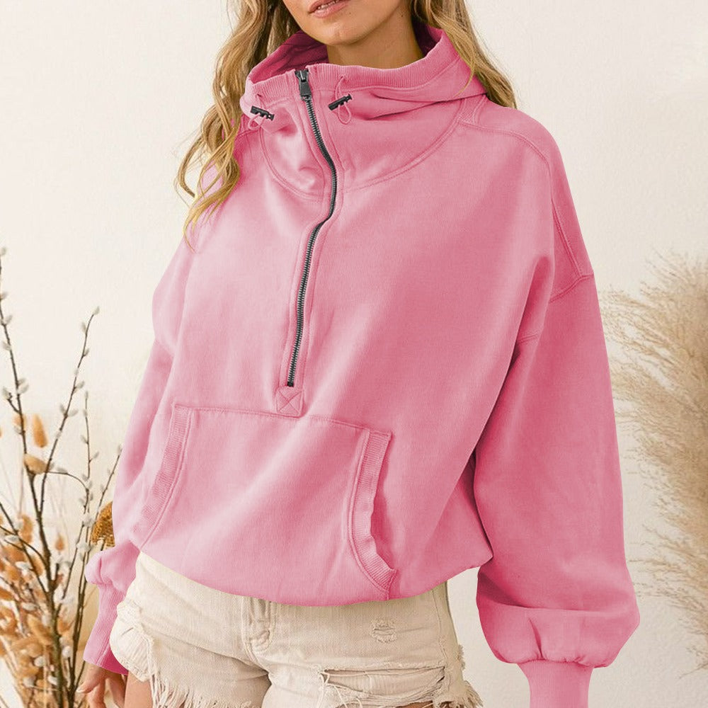 Damer Sportig Zip-Huvtröja med avslappnad passform Eva Jonsson-Eva Jonsson