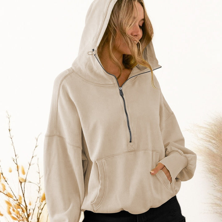 Damer Sportig Zip-Huvtröja med avslappnad passform Eva Jonsson-Eva Jonsson