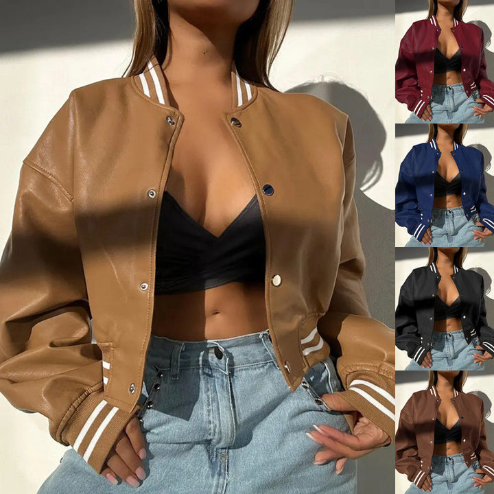 Damer Sportig cropped bomberjacka i vintage-stil Mirla-Eva Jonsson
