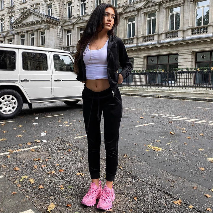 Damer Sportig och elegant fleece-joggingdräkt Eva Jonsson-Eva Jonsson