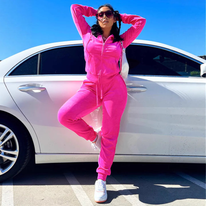 Damer Sportig och elegant fleece-joggingdräkt Eva Jonsson-Eva Jonsson
