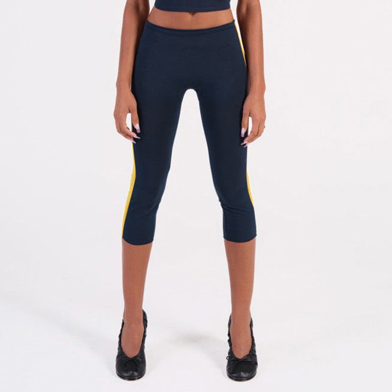 Damer Sportiga 3/4-leggings med sidokontraststripes Mirla-Eva Jonsson