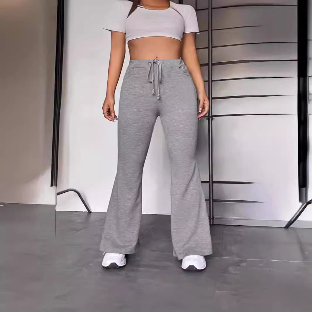 Damer Sportiga Flared Joggingbyxor med elastisk midja och praktiska fickor Eva Jonsson-Eva Jonsson