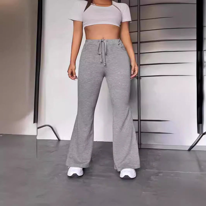 Damer Sportiga Flared Joggingbyxor med elastisk midja och praktiska fickor Eva Jonsson-Eva Jonsson