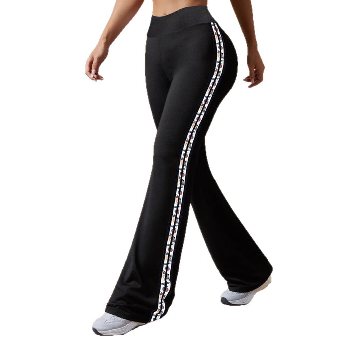Damer Sportiga Flared-Leggings med kontrasterande sidostråk Mirla-Eva Jonsson