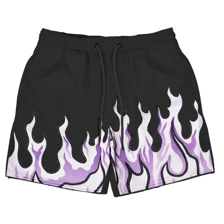 Damer Sportiga Mesh-shorts med trendigt flam-mönster Mirla-Eva Jonsson
