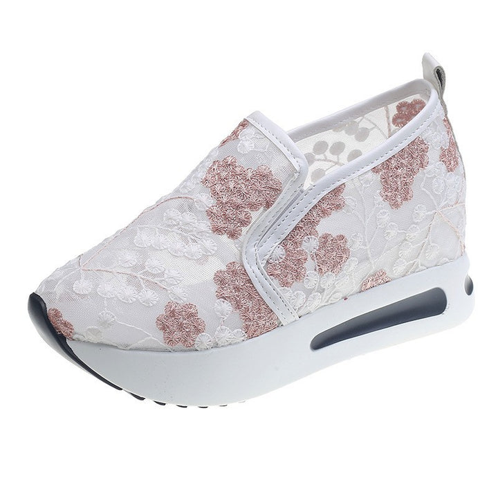 Damer Sportiga Slip-On Sneakers med florala broderier Mirla-Eva Jonsson