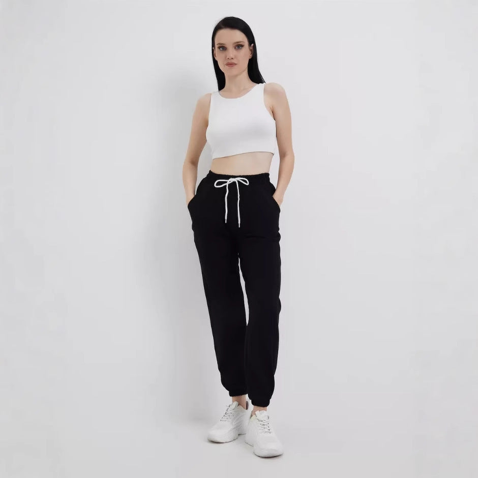Damer Sportiga Sweatpants med elastisk midja och sidofickor Mirla-Eva Jonsson