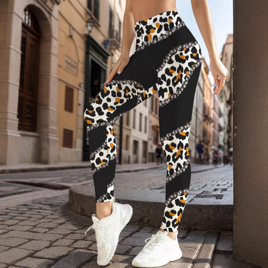 Damer Sportiga leggings med blommiga accenter och hög midja Eva Jonsson-Eva Jonsson