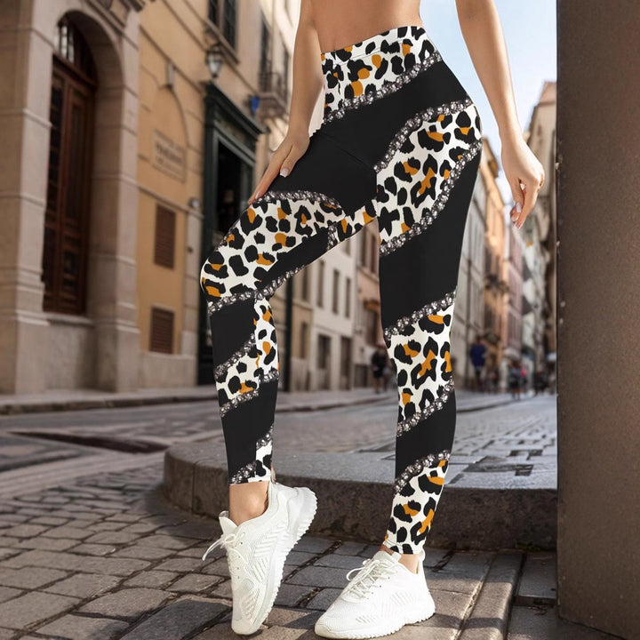 Damer Sportiga leggings med blommiga accenter och hög midja Eva Jonsson-Eva Jonsson