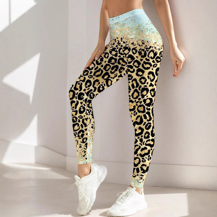 Damer Sportiga leggings med blommiga accenter och hög midja Eva Jonsson-Eva Jonsson