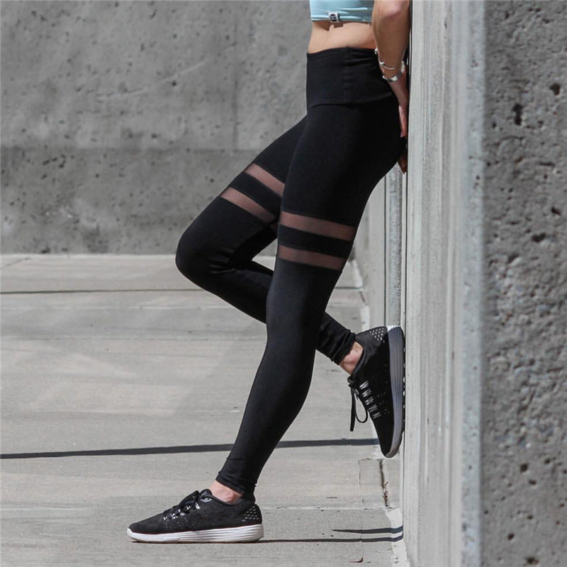 Damer Sportiga leggings med transparenta insatser och hög midja Mirla-Eva Jonsson