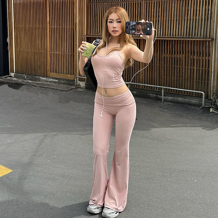 Damer Sportiga set med vida leggings och axelbandslös topp Mirla-Eva Jonsson