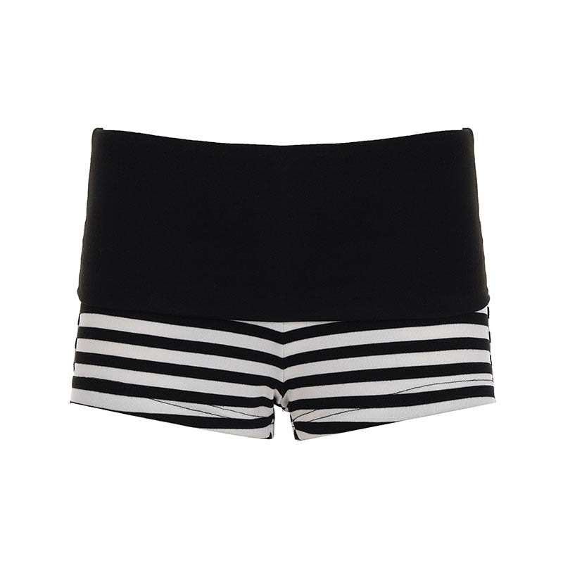 Damer Sportiga shorts med bred elastisk midja och modernt randmönster Mirla-Eva Jonsson