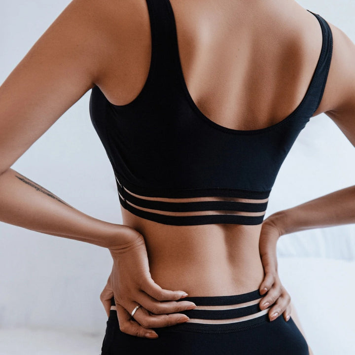 Damer Sportigt Bikini-set med Hög Midja och Transparenta Accent Mirla-Eva Jonsson