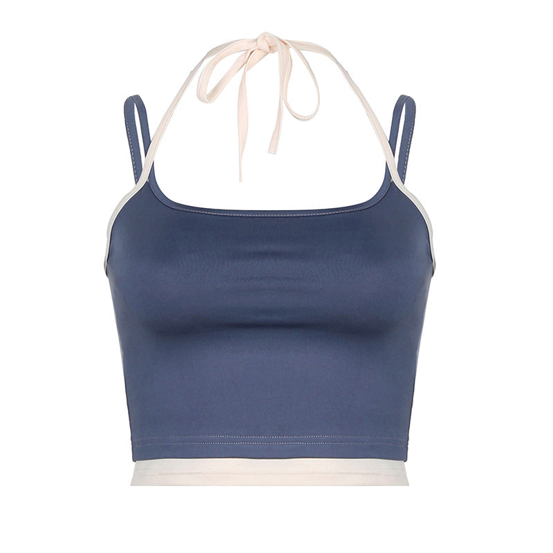 Damer Sportigt Crop-Top med justerbara remmar och neutralt mönster Mirla-Eva Jonsson