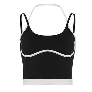 Damer Sportigt Crop-Top med justerbara remmar och neutralt mönster Mirla-Eva Jonsson